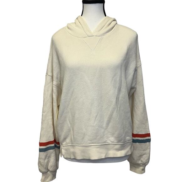 Madewell MWL Ivory Hooded Sweatshirt - Size Small - Picture 1 of 9